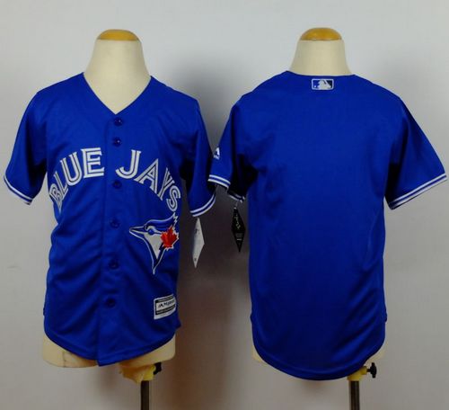 Blue Jays Blank Blue Cool Base Stitched Youth MLB Jersey - Click Image to Close